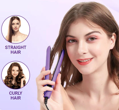 🎁Hot Sale 48% OFF⏳2-in-1 Mini Curling Wand & Flat Iron Hair Straightener