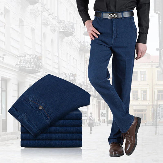 Men's High Waist Straight Cut Jeans