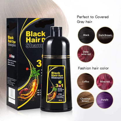 🎉Free Shipping🎁3-IN-1 BLACK HAIR DYE SHAMPOO (AYURVEDIC NO SIDE EFFECT)