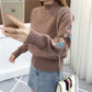 Women’s White Thick Knit Half High Neck Sweater – Sweet Short Pullover