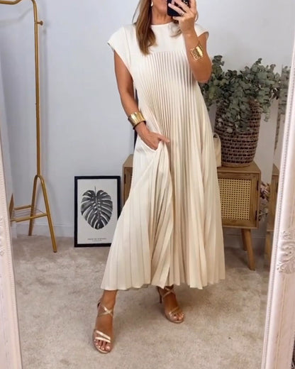 🌷Limited Time Offer 39% OFF💞Sleeveless pleated simple solid colour dress