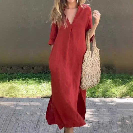 49% OFF🔥Elegant V-Neck Slit Dress