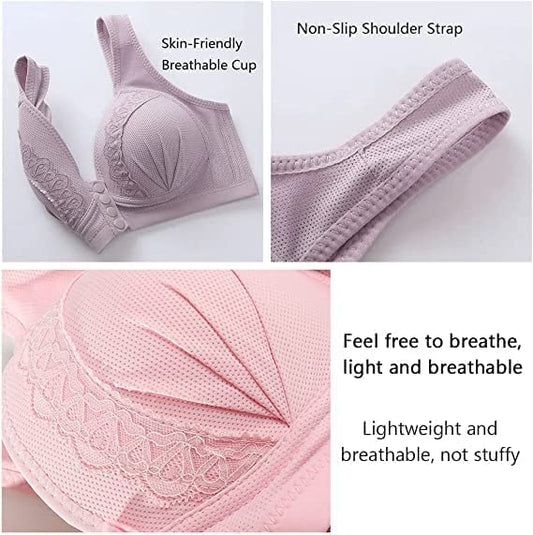 2024 Front Button Breathable Skin-Friendly Cotton Bra