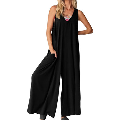 🌷Limited Time Offer 41% OFF💞Women's Casual V-Neck Sleeveless Wide Leg Jumpsuit