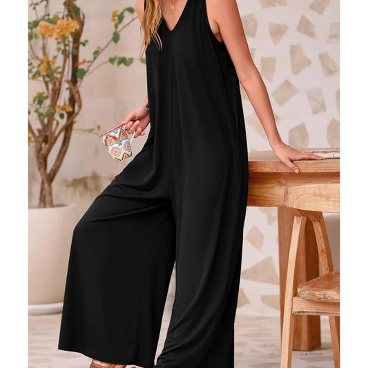 🌷Limited Time Offer 41% OFF💞Women's Casual V-Neck Sleeveless Wide Leg Jumpsuit