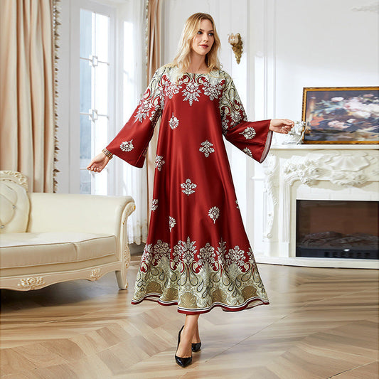 🌷Hot New Products 39%OFF💞Red Printed Muslim Abayas for Women