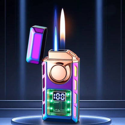 🔥Exclusive Offers💥Multi-Functional Dual Flame Lighter with Colored Lights