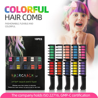 10 PCS Colorful Bright Hair Dye Comb